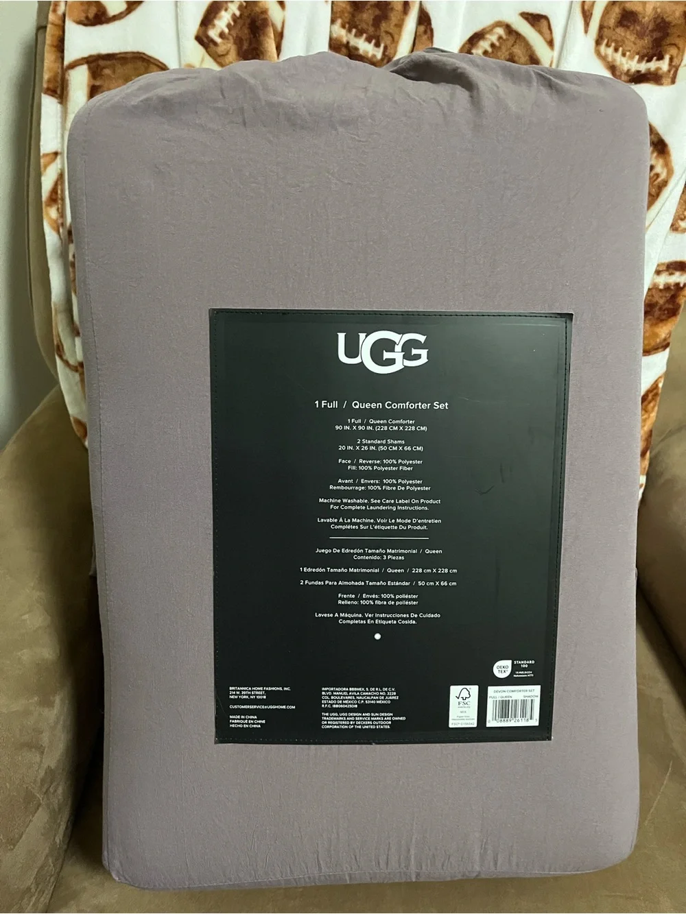 UGG Devon Full/Queen Comforter Set - dusty Mauve